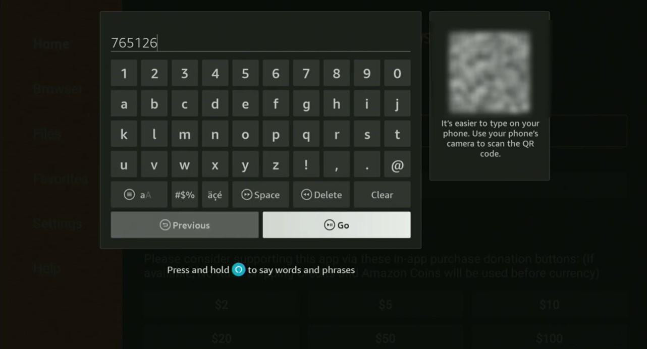 Open Downloader and enter GSE Smart IPTV URL