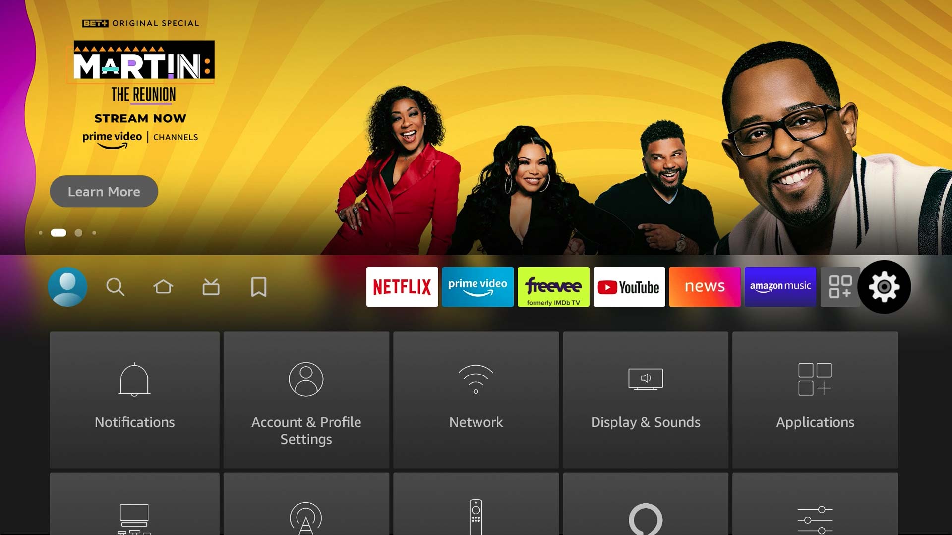 Firestick Settings menu - step 1