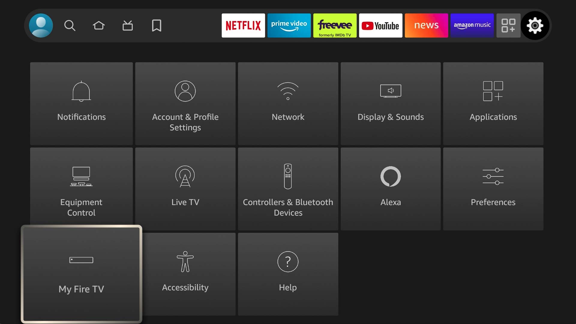 Firestick Settings menu - step 2