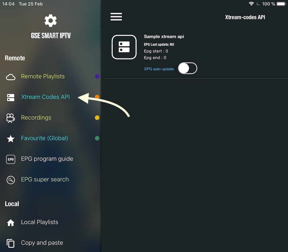 Open GSE Smart IPTV on Firestick