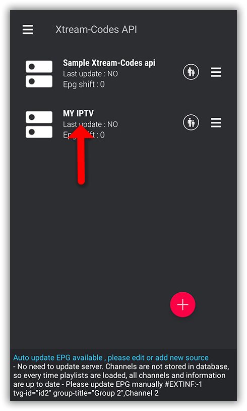 Enter IPTV Nords credentials in GSE Smart IPTV