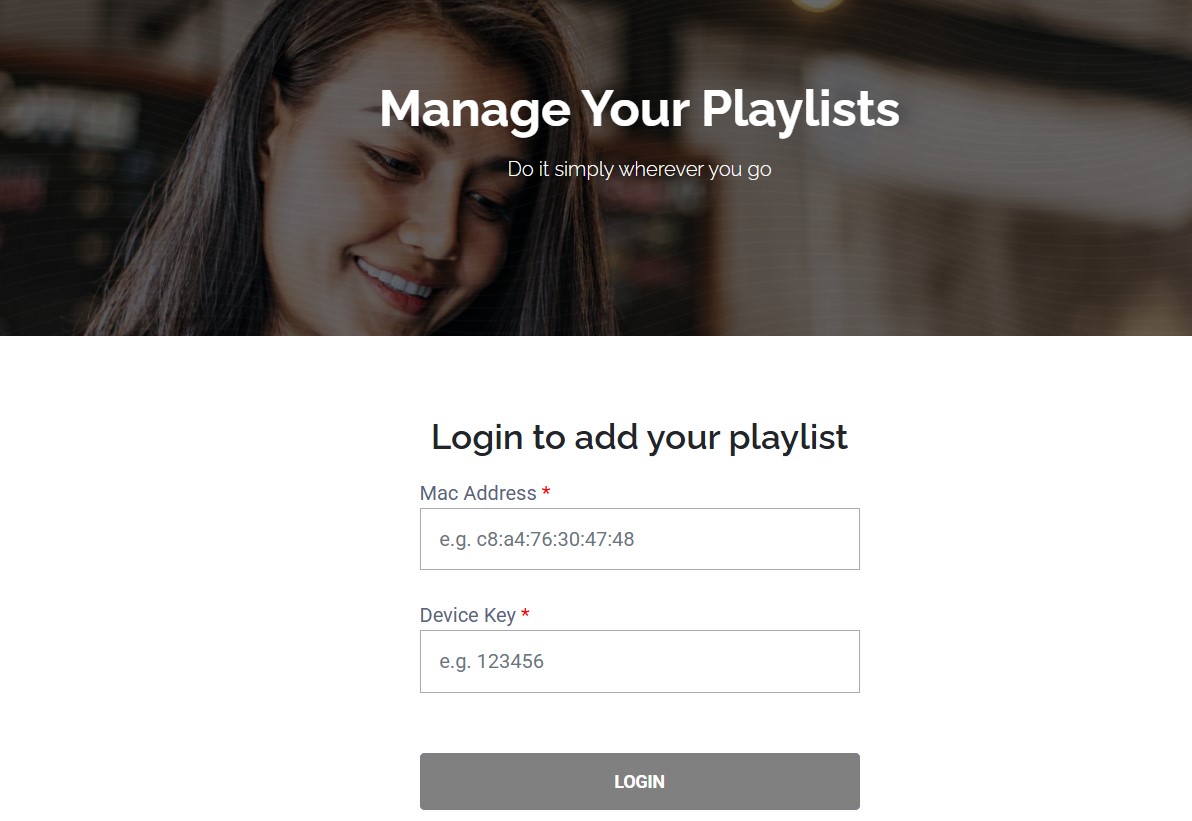 IBO Pro Player TV device login page