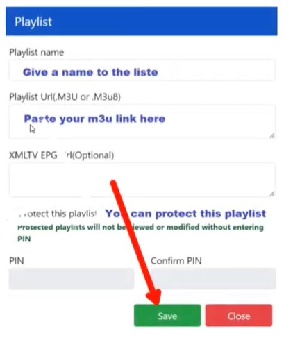 IBO Pro Player TV M3U URL saved
