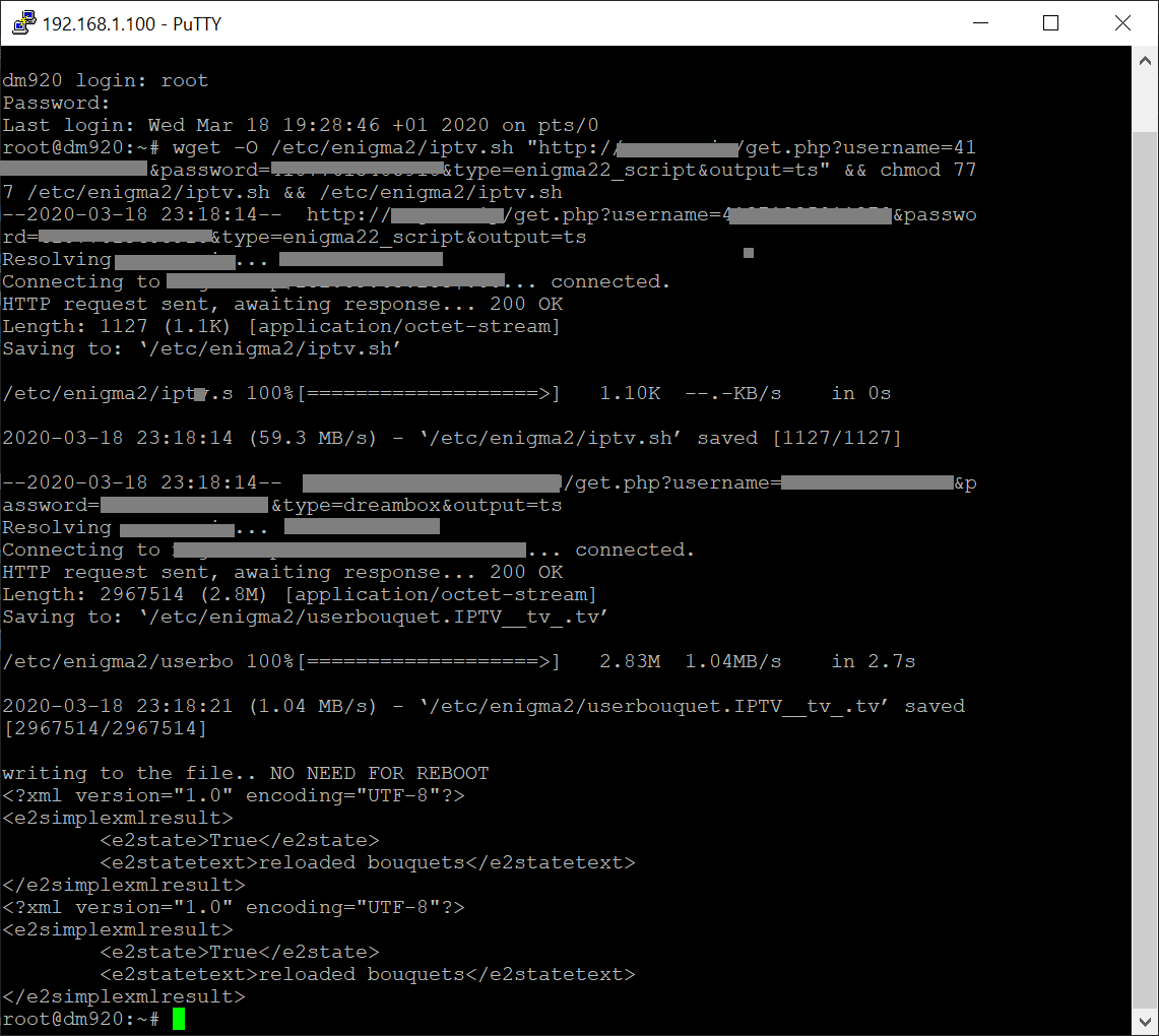 IPTV Nords script running on Enigma2