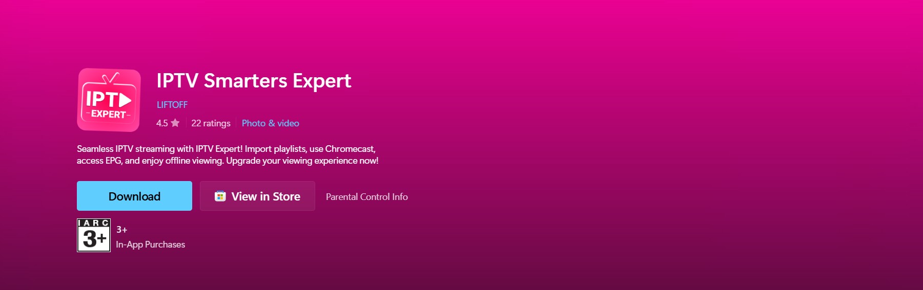 IPTV Smarters Expert on Microsoft Store